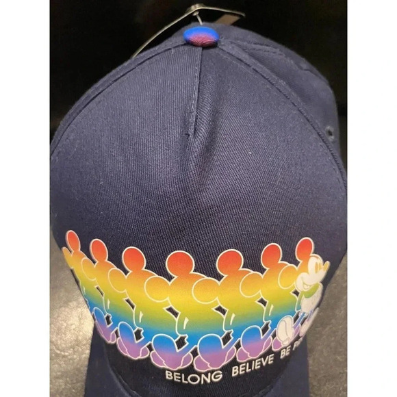 Walt Disney World Mickey Mouse Gay Pride LGBTQ Believe Belong Be Proud Cap Hat - Picture 4 of 6